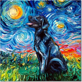 Black Labrador Night Posters and Art